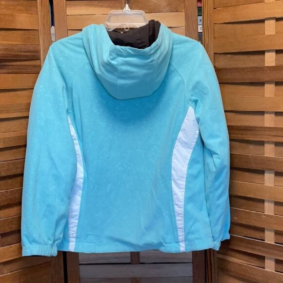 ZeroXposur Girls L Jacket Brown White Blue Coffeebean Reversible Coat Polyester - Picture 5 of 11